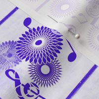 MDZ43 - Large -  Musical Daze Tiles in Monochromatic Violet Medley