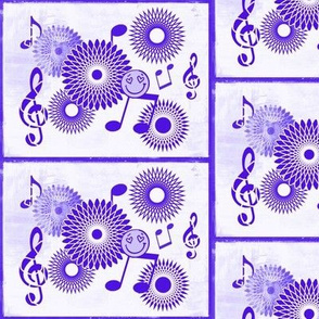 MDZ43 - Large -  Musical Daze Tiles in Monochromatic Violet Medley