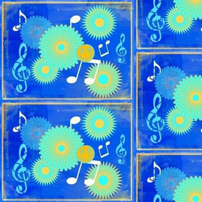 MDZ41 - Large -  Musical Daze Tiles in Blue, Aqua and Yellow