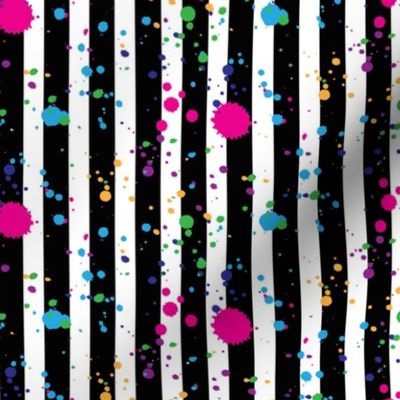 Stripes & Splatter - Neon Rainbow - Small Scale