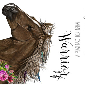 54"x36" Warrior Horse Quote / MINKY SIZE 