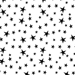 Drawn Stars - Black on White - Small Scale