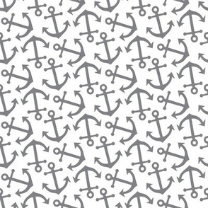 16-03n Tossed Anchors Nautical || Sail Boat Gray Grey  White baby Boy _ Miss Chiff Designs