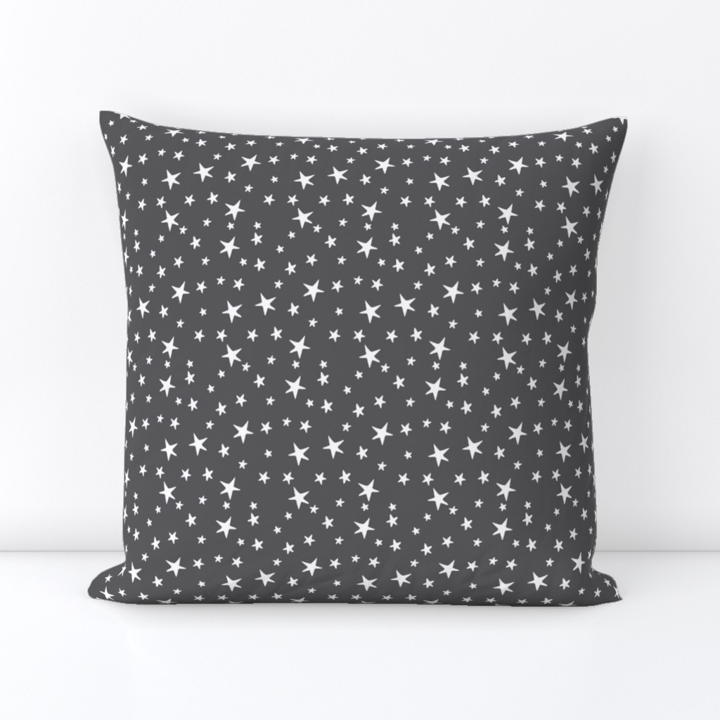 Drawn Stars - White on Dark Gray - Small Scale