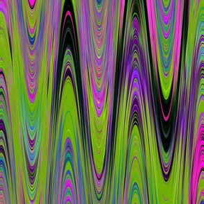 MARBLED WAVES Vertical Large LAVA LAMP GREEN LIME VIOLET FUCHSIA PINK PSYCHEDELIC FEVER