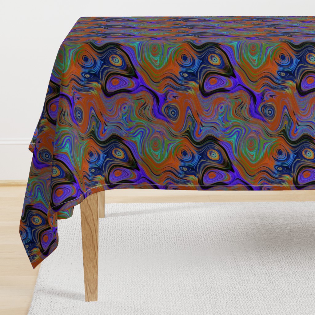 PEACOCK ABSTRACT LAVA LAMP PURPLE ORANGE BURNT liquid PSYCHEDELIC FEVER