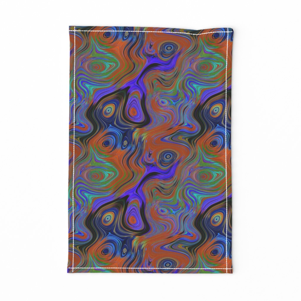 PEACOCK ABSTRACT LAVA LAMP PURPLE ORANGE BURNT liquid PSYCHEDELIC FEVER