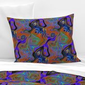 PEACOCK ABSTRACT LAVA LAMP PURPLE ORANGE BURNT liquid PSYCHEDELIC FEVER