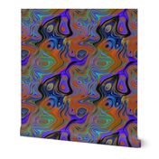 PEACOCK ABSTRACT LAVA LAMP PURPLE ORANGE BURNT liquid PSYCHEDELIC FEVER