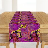 PEACOCK ABSTRACT LAVA LAMP FUCHSIA YELLOW  PSYCHEDELIC FEVER