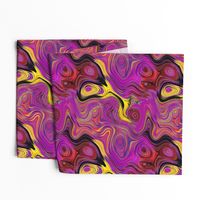 PEACOCK ABSTRACT LAVA LAMP FUCHSIA YELLOW  PSYCHEDELIC FEVER