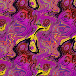 PEACOCK ABSTRACT LAVA LAMP FUCHSIA YELLOW  PSYCHEDELIC FEVER