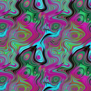 PEACOCK ABSTRACT LAVA LAMP fuchsia turquoise lime PSYCHEDELIC FEVER