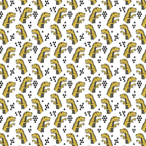 dinosaur fabric // yellow dino trex jurassic fabric for kids