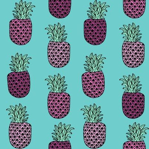 pineapple fabric // pineapples fruit fruits summer tropical design by andrea lauren - turquoise