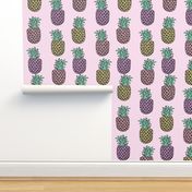 pineapple fabric // pineapples fruit fruits summer tropical design by andrea lauren - pastel purple
