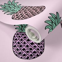 pineapple fabric // pineapples fruit fruits summer tropical design by andrea lauren - pastel purple