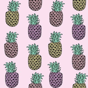 pineapple fabric // pineapples fruit fruits summer tropical design by andrea lauren - pastel purple