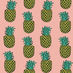 pineapple fabric // pineapples fruit fruits summer tropical design by andrea lauren - peach