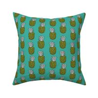 pineapple fabric // pineapples fruit fruits summer tropical design by andrea lauren - turquoise