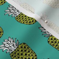 pineapple fabric // pineapples fruit fruits summer tropical design by andrea lauren - turquoise