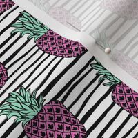 pineapple fabric // pineapples fruit fruits summer tropical design by andrea lauren - pink stripes