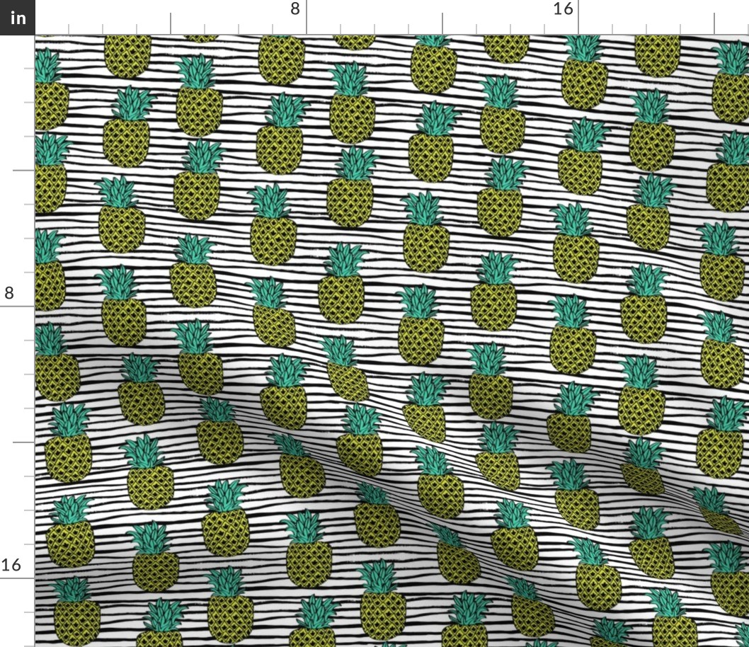 pineapple fabric // pineapples fruit fruits summer tropical design by andrea lauren - stripes