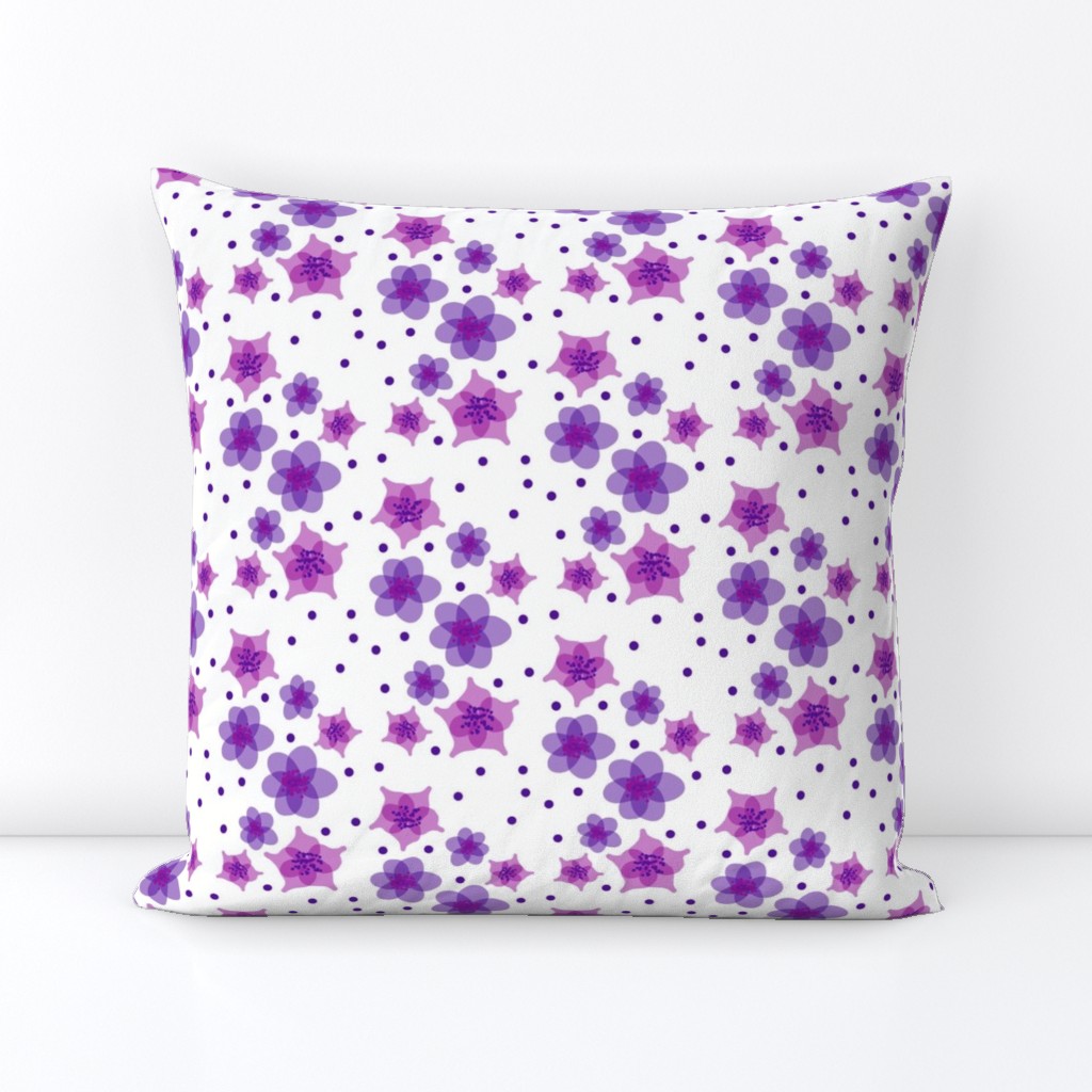 Forties Retro Floral Purple Pop