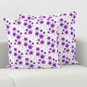 Forties Retro Floral Purple Pop