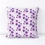 Forties Retro Floral Purple Pop