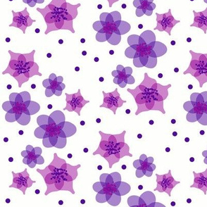Forties Retro Floral Purple Pop