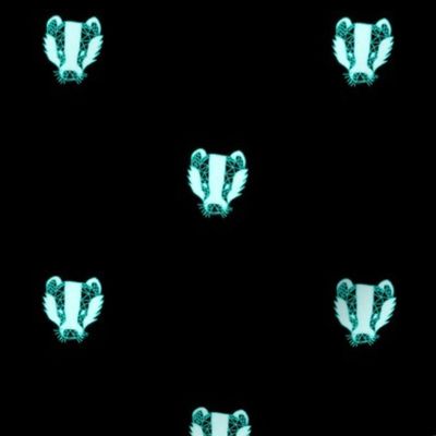 Tiny Mint Geometric Badger Faces