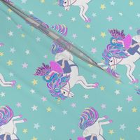 unicorn and fairy pastel with stars // kawaii
