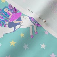 unicorn and fairy pastel with stars // kawaii