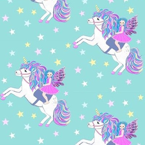 unicorn and fairy pastel with stars // kawaii