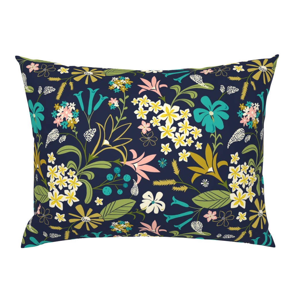 Bella - Modern Floral Navy Blue