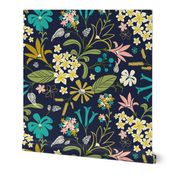 Bella - Modern Floral Navy Blue