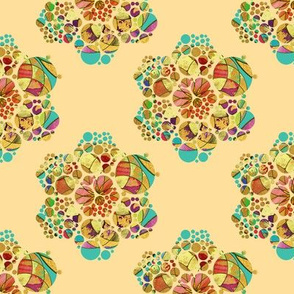 HEXIES ABSTRACT FLOWERS ON CORN YELLOW SPRING SUMMER