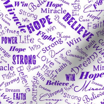 Cancer and cause Positive Words - Purples