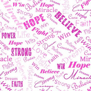 Cancer Positive Words - Deep Pinks