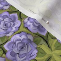Painterly Lavender Roses in Trefoil Arrangement