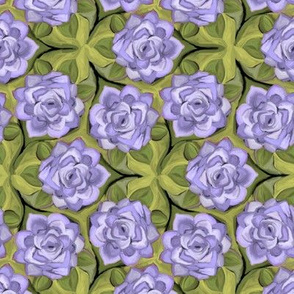 Painterly Lavender Roses in Trefoil Arrangement