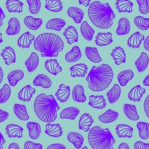 Seashells (light purple on light teal)