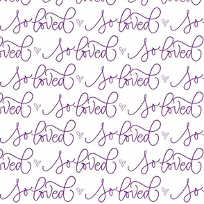 So loved - Calligraphy - 4inch repeat - purple