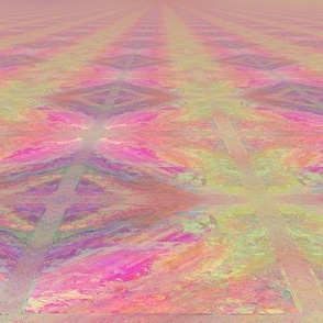 PARQUETRY PERSPECTIVE SWEET SPRING SUNRISE MARBLED IN PINK AND GREEN