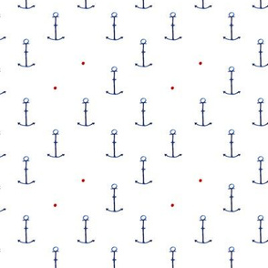 Watercolor anchors with red dots