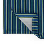 Seaside Summer Vertical Stripes - Wide Summer Seas Blue Ribbons with Black and Pineapple Passion - Small Scale