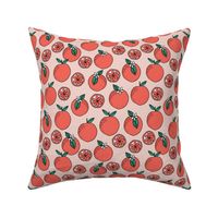 oranges fabric // citrus summer fruit design orange florida oranges fabric - blush