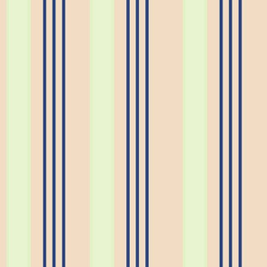 Stripe in Green Blue and Cream
