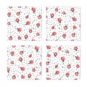 Watercolor Lady Bird ladybug ||  Spots polka dots insect gray grey white black red pink animal _ Miss Chiff Designs